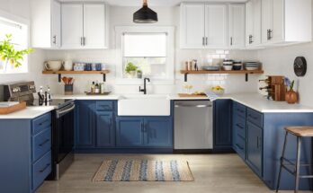 Modern Blue Farmhouse Kitchen - The Perfect Finish Blogkilz®